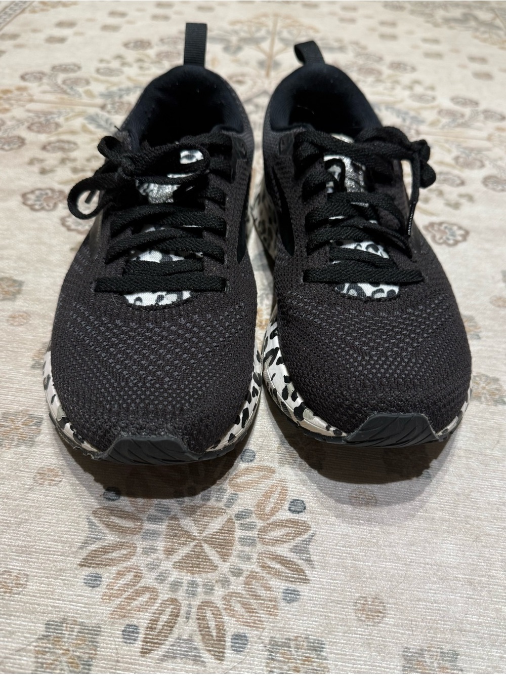 Brooks Black Leopard Sole Sneakers